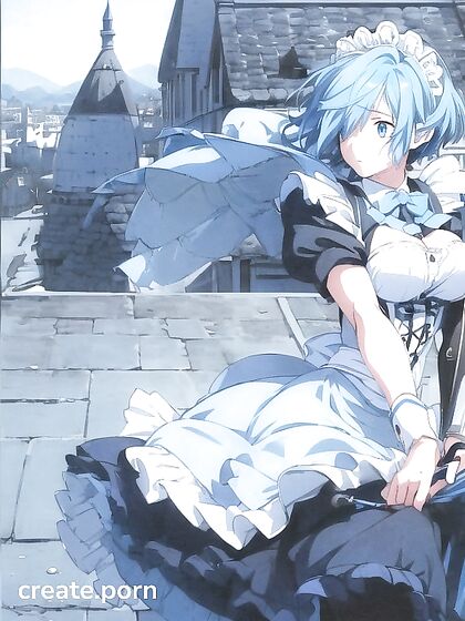 Rezero's Blushing Beauty with Sky Blue Hair Teased in Seductive Hentai AI Image