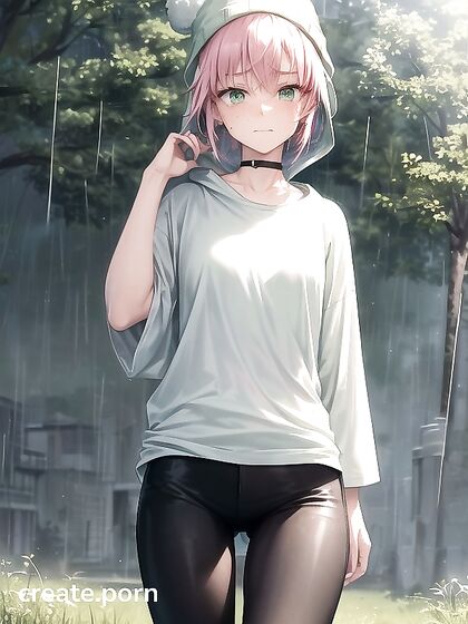 Freckled Beauty in Extra Large Hoodie and Green Outfit Takes On Hentai Desires