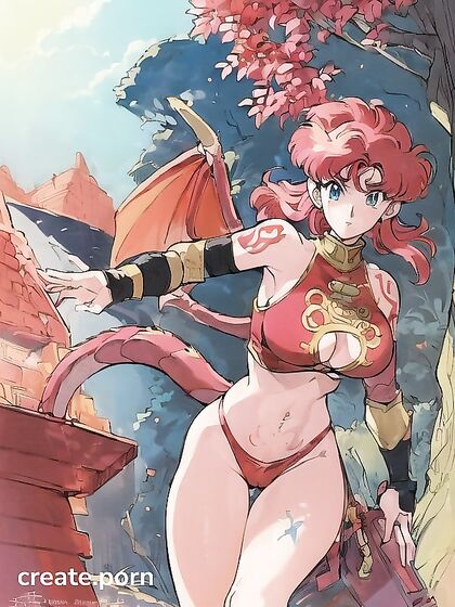 Dragon-Winged Beauty with Dragon Tail in Steamy Anime Hentai AI Image