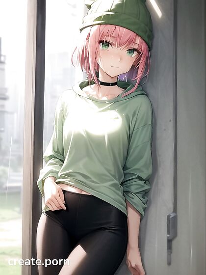 Freckled Beauty in Green Hoodie Enjoys Intense Hentai Pleasure