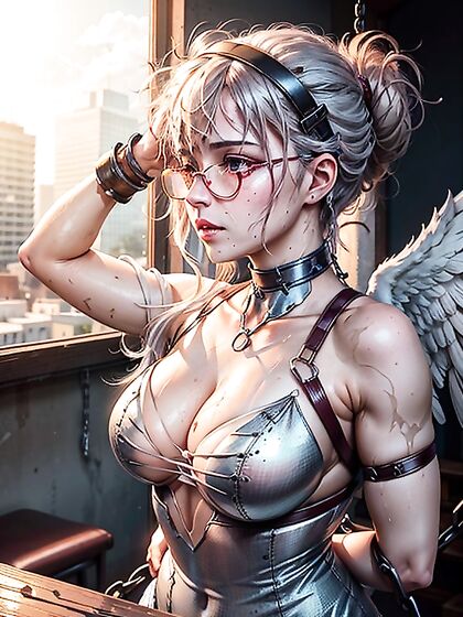 Girl 18+ with Sunglasses on Head and Small Braid Enjoying Hentai Ecstasy