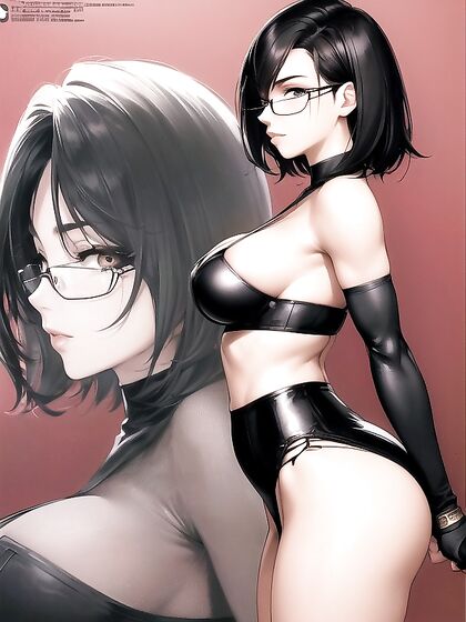 Seductive Adventurer in Dim Lighting Teases with Black Lace Bra in Hentai AI Image