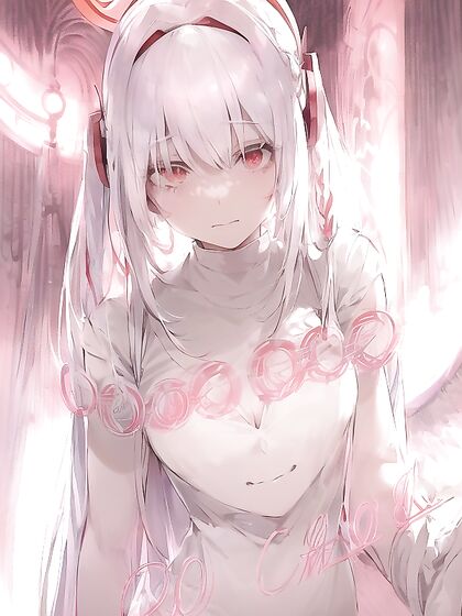 Small Braid and Bangs Tease - Lifting Her Shirt Slowly in Seductive Hentai AI Image