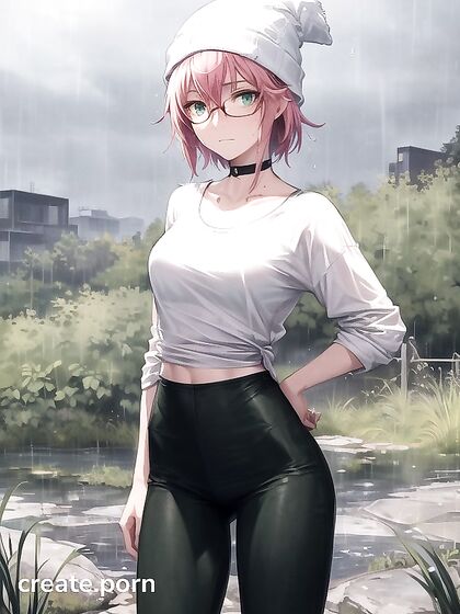 Freckled Beauty in Green Clothing Wears Extra Large Hoodie for Horny Hentai Fun
