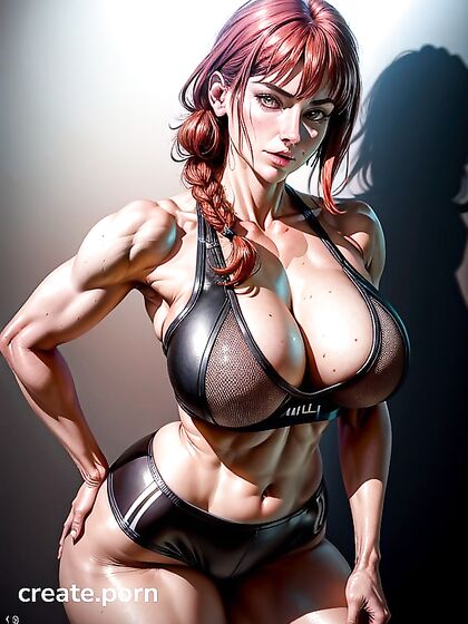 Makima-Haired Milf Shows Off Her Hot Body and Sexy Face in Steamy Hentai AI Image