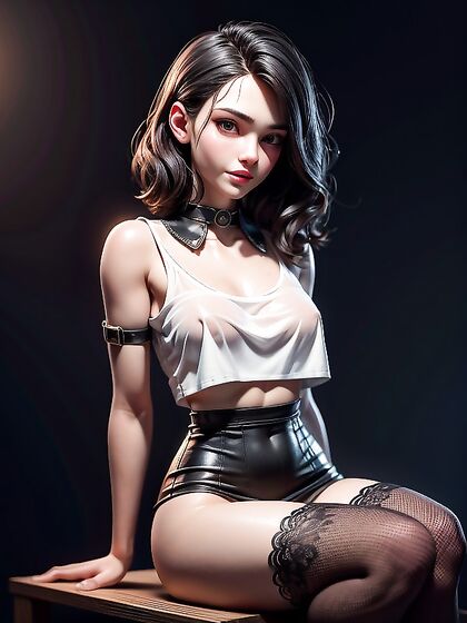 Mini Skirt Without Underwear in naughty Hentai AI Image