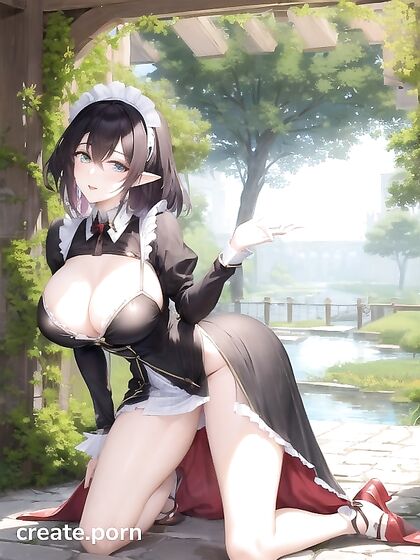 Girl 18+ Licks Boy's 18+ Ear in Detailed Castle Image Hentai AI Image