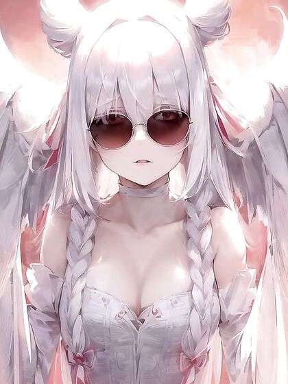 Girl 18+ with Pink Ribbon, Bangs, and Small Braid Seduces in Hentai AI Image