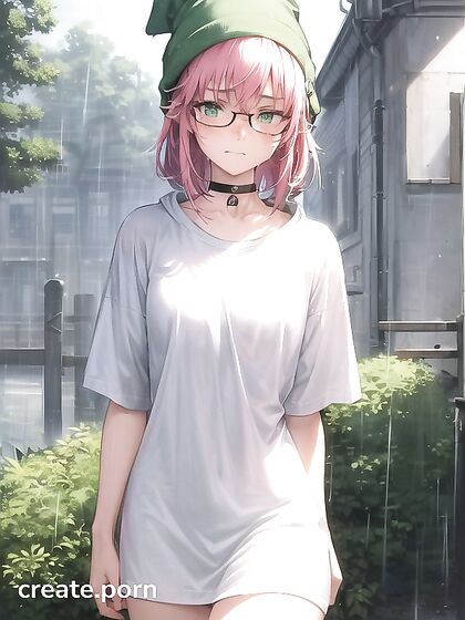Freckled Beauty in Green Clothes and XL Hoodie for Steamy Hentai Pleasure