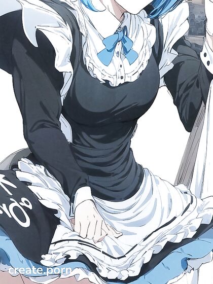 Girl 18+ with Sky Blue Hair Covering One Eye Cries Tears of Joy inMountainous Hentai AI Image