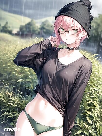 Freckled Beauty in Extra Large Hoodie and Green Outfit Takes Hentai Pleasure to New Heights