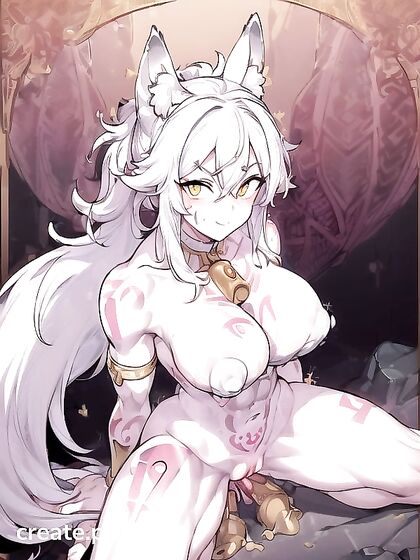 Perfect Face and Legs in Animal Muzzle Pussy Pose Hentai AI Image