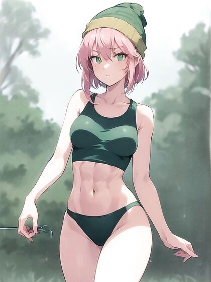 Freckled Beauty in Pastel Greens Exploring Intense Hentai Pleasure