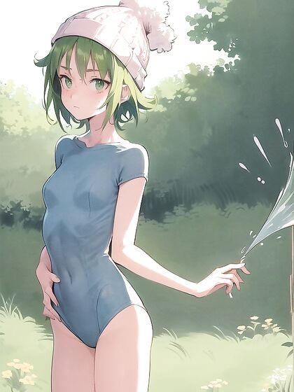 Freckled Beauty in Green Hoodie Enjoying Intense Hentai Pleasure