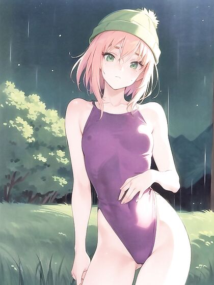 Freckled Beauty in Pastel Greens Takes Center Stage in Seductive Hentai AI Image