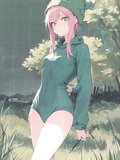 Freckled Beauty in Green and Pastel hues for Sensual Hentai Pleasure