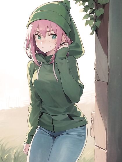 Pastel-Colored Green Hoodie fetish in Steamy Hentai AI Image
