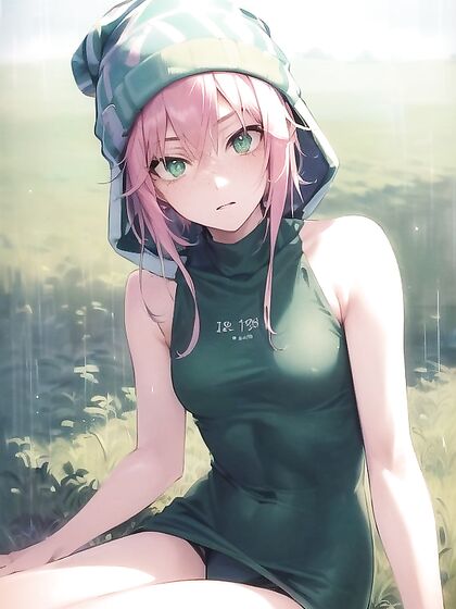 Freckled Beauty inPastel-Colored Oversized Hoodie for Sensual Hentai Pleasure