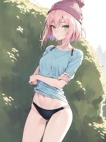 Pastel Green Hoodie Worn by Anime Girl 18+s for Seductive Hentai AI Image