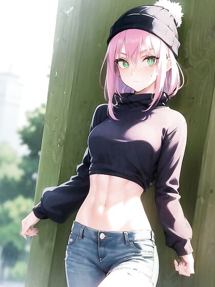 Freckled Beauty in Pastel-Colored Extra Large Hoodie for Sensual Hentai Pleasure