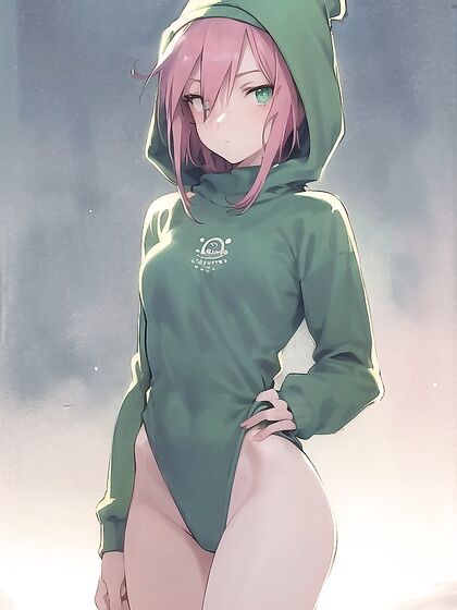 Freckled Girl 18+ in Oversized Hoodie ExploringPastel-Colored Hentai Pleasure