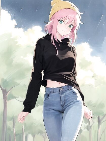 Freckled Cutie in Pastel-Colored Extra Large Hoodie for Steamy Hentai Fun