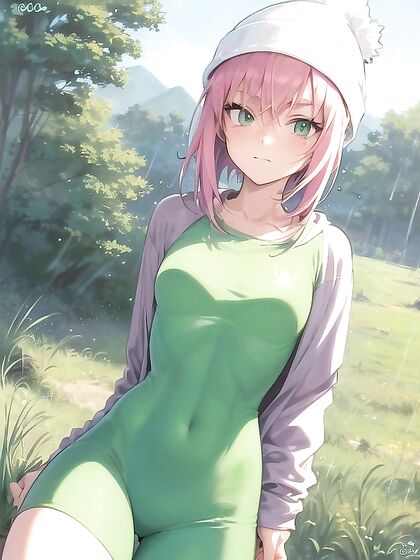 Pastel-Colored Green Hoodie slut inMind-Blowing Hentai AI Image