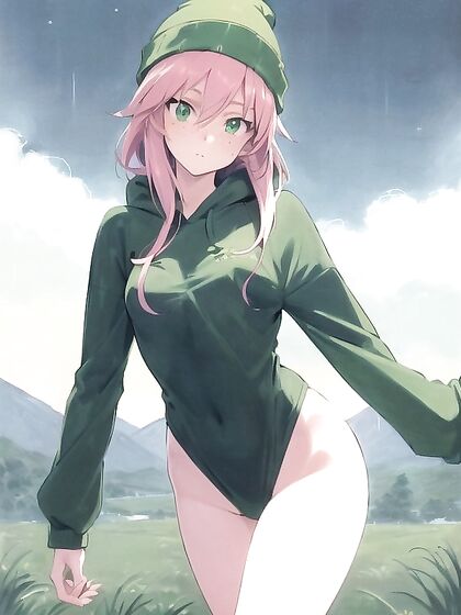 Freckled Cutie in Pastel-Colored Extra Large Hoodie for Steamy Hentai AI Image