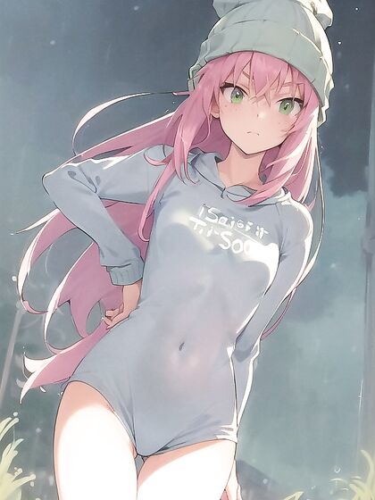 Freckled Babe in Green Clothes Gets Cozy in an XL Hoodie for steamy Hentai Fun