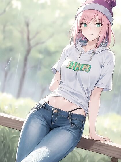 Freckled Beauty in Pastel Greens Seduces in Mesmerizing Hentai AI Image