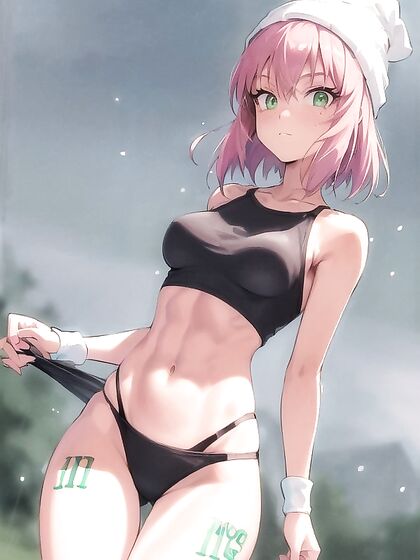 Freckled Girl 18+ in Green and Pastel Colors Exploring Hentai Pleasure