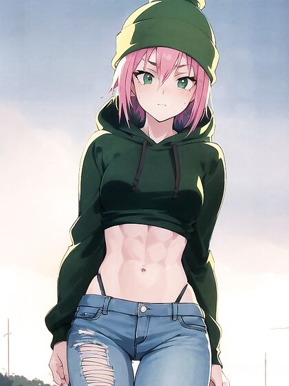 Freckled Beauty in Extra Large Hoodie and Green Outfit Takes Hentai Pleasure to New Heights
