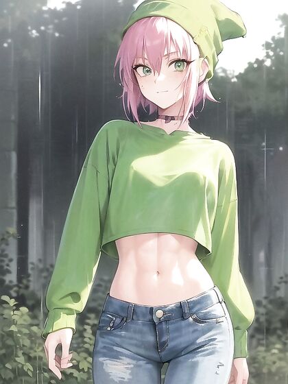 Pastel-Colored Green Hoodie Seduces inMind-Bending Hentai Pleasure