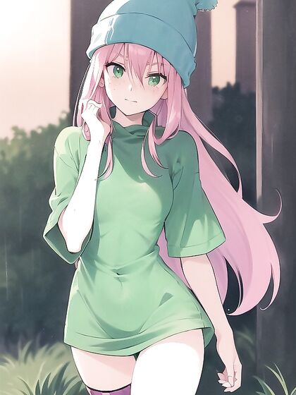 Freckled Cutie in Pastel-Colored Extra Large Hoodie for naughty Hentai Fun
