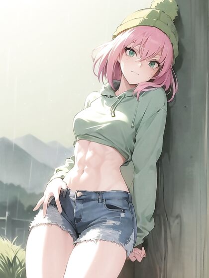 Freckled Cutie in Green and Pastel hues for Steamy Hentai AI Image
