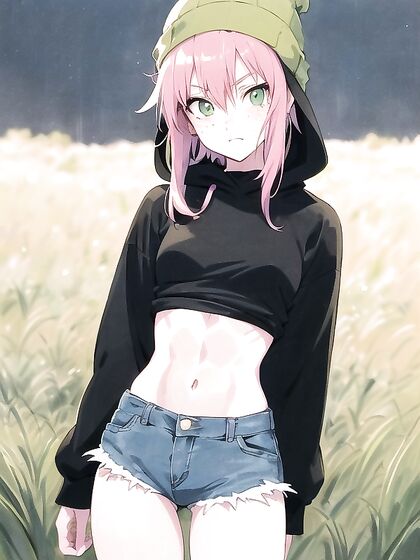 Freckled Cutie in Pastel-Colored Extra Large Hoodie for Kinky Hentai Fun