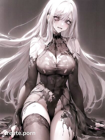 Goth Bride with Smudged Makeup Gives Heartbreaking Kneeling Blowjob