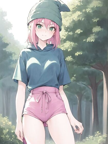 Freckled Cutie in Pastel-Colored Extra Large Hoodie Enjoying Hentai Pleasure