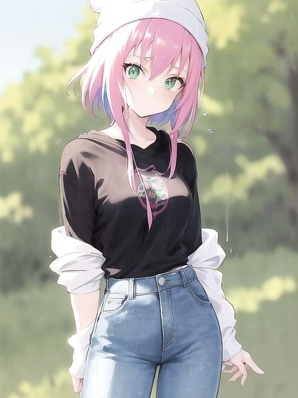 Pastel-Colored Outfit and Extra Large Hoodie in Steamy Hentai AI Image