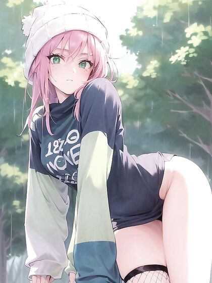 Soft Pastel Colors and Extra Large Hoodie in Seductive Green Clothing Hentai AI Image