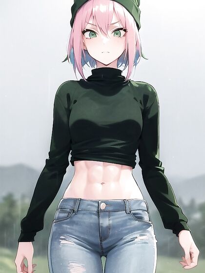 Freckled Beauty in Pastel Greens Enjoys Intense Hentai Pleasure