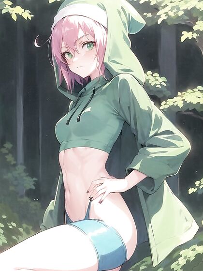 Freckled Beauty inPastel-ColoredHoodie for Sensual Hentai Pleasure