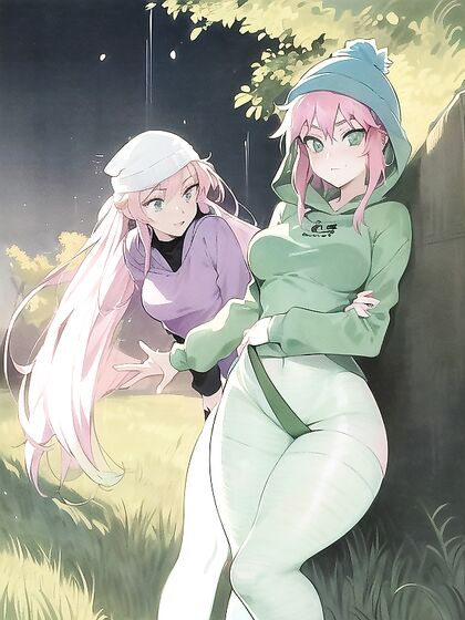 Freckled beauty in pastel colors rocks extra large hoodie in steamy Hentai AI Image