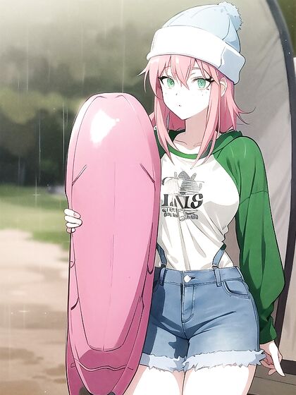 Pastel-Colored Cutie in Green Hoodie Exploring Horny Hentai Fantasies
