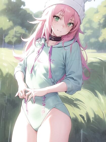 Freckled Cutie in Green Outfit ExploringPastel-Colored Hentai Pleasures
