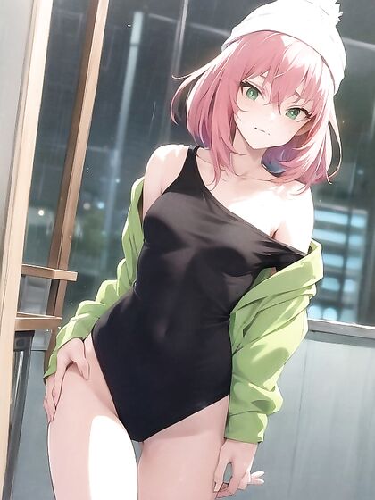 Freckled Girl 18+ in Green Clothes Wears Oversized Hoodie for Sexy Hentai Fun