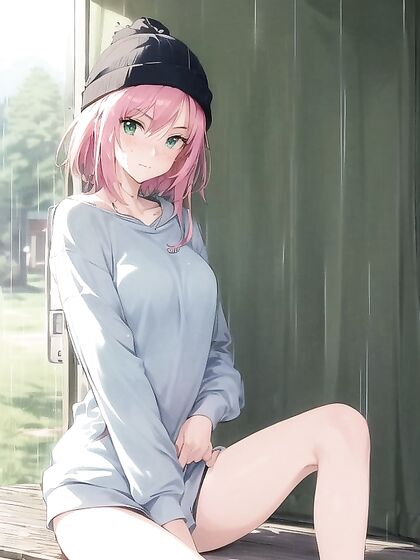 Freckled Girl 18+ in Green Clothing and XL Hoodie Takes OnMind-Blowing Hentai AI Image
