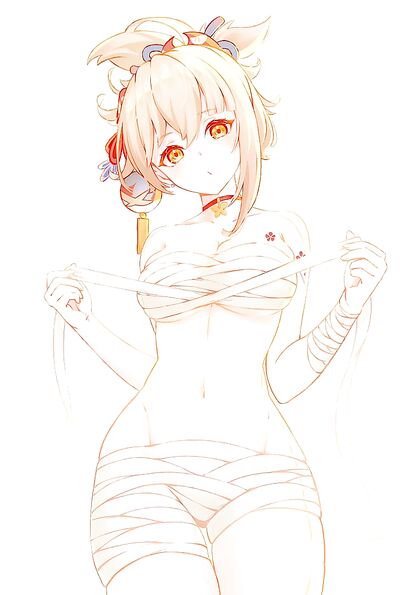 Hella Naked Yomiuri With Only Few Bandaz on Them Clothes