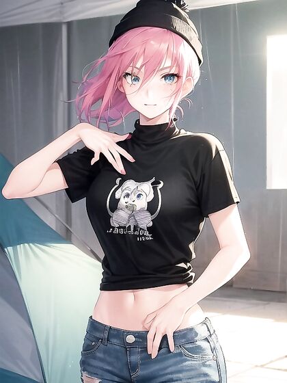Freckled Goddess in Green Clothing and Oversized Hoodie -Hentai Pleasure