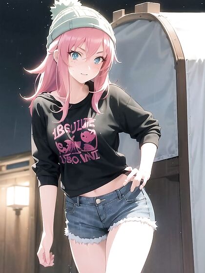 Freckled beauty in green clothing enjoys extra-large hoodie hentai pleasures